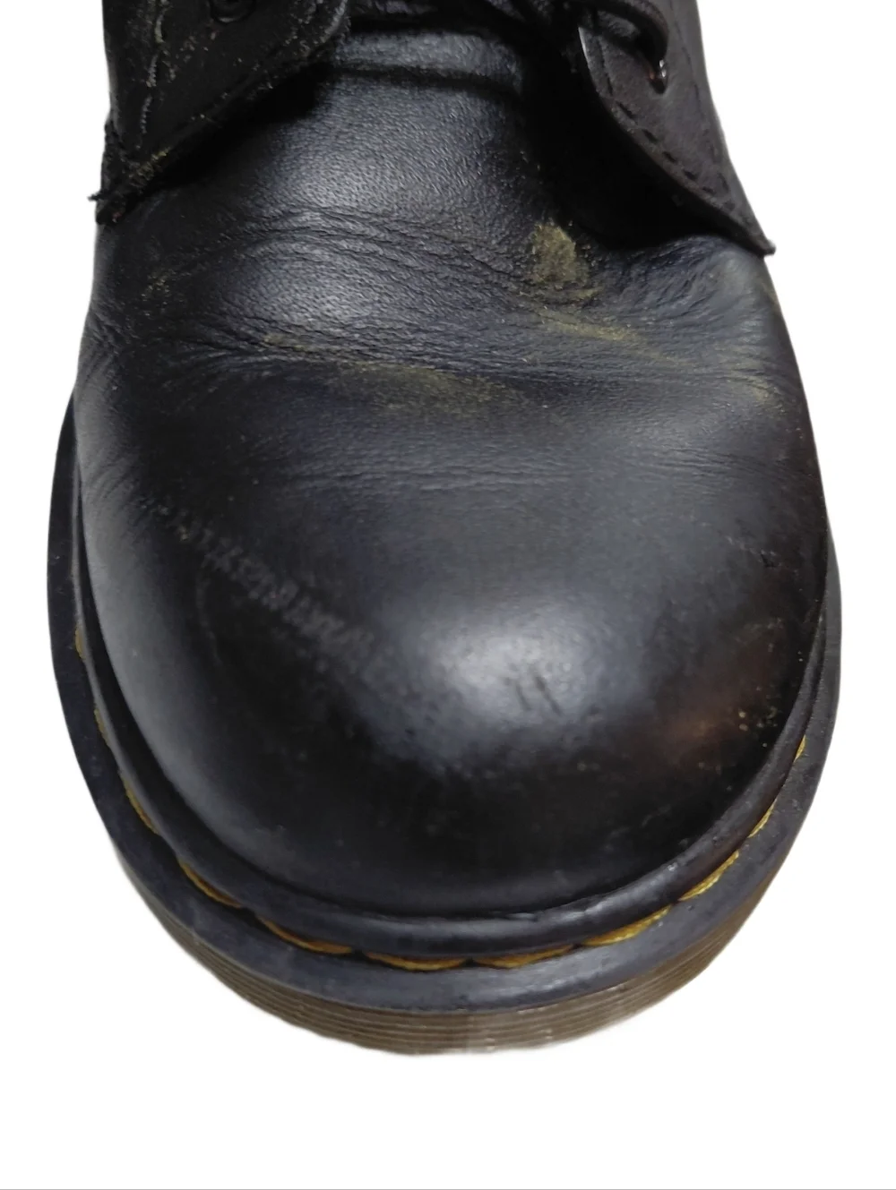 Dr. Martens Kids Size 3 Black Leather Lace-Up Combat Boots